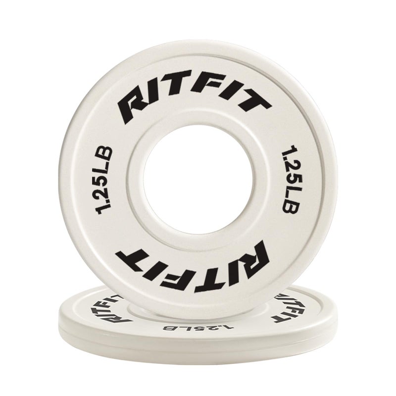 RitFit Fractional Rubber Weight Plates, Colored Bumper Plates for Starting Strength and Progressive Overload Training, Pair and Sets (Beige 1.25LBx2) - Image 1